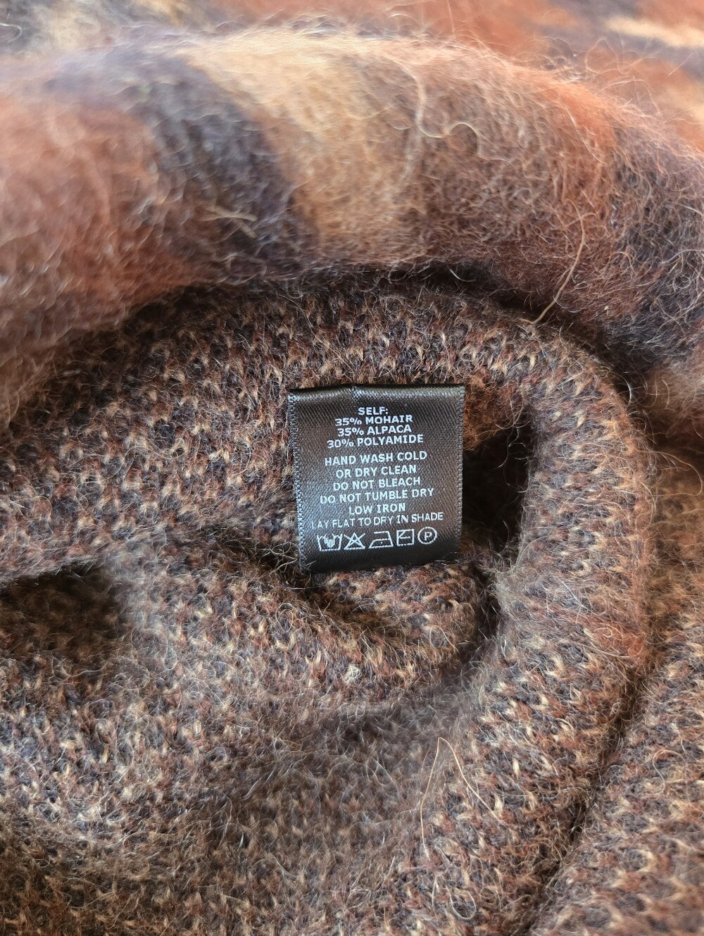 LAPOINTE Oversized Leopard Jacquard Crewneck Sweater XS / S Mohair Alpaca - Picture 8 of 11